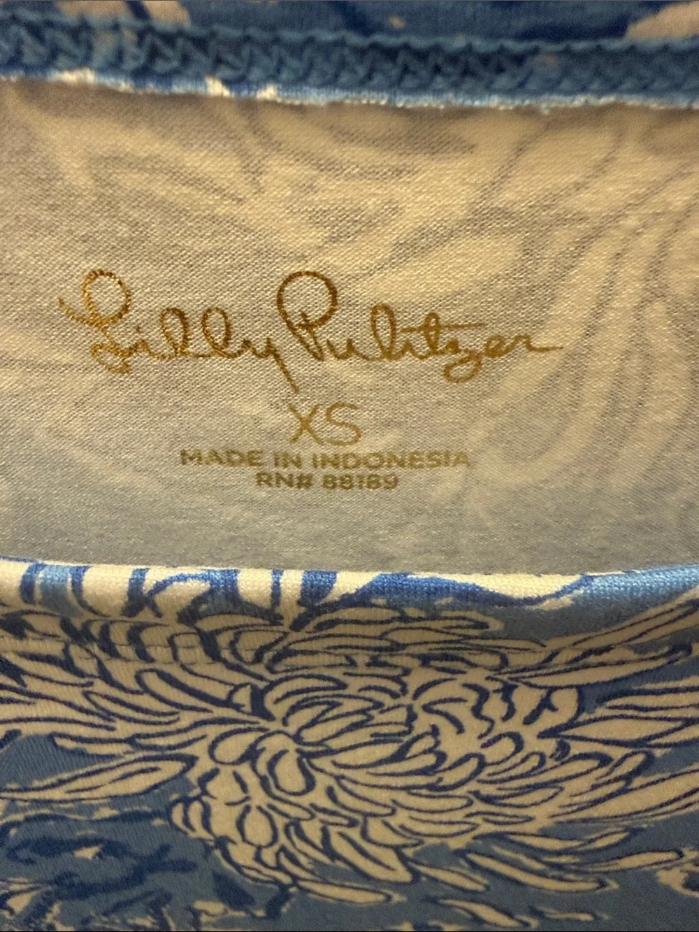 Lilly Pulitzer Blue and White Floral Tunic